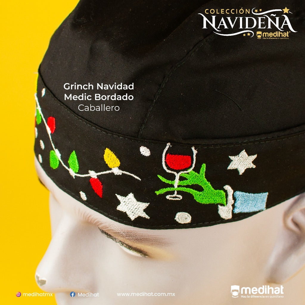 Grinch Navidad Medic Bordado Caballero (7103387140229)